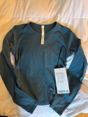 Lululemon All It Takes L/S Ribbed Nulu - Green Jasper